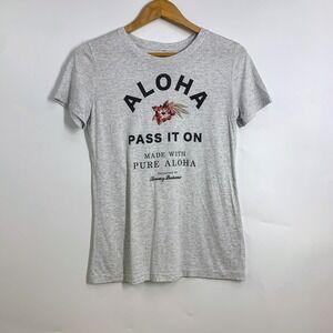Tommy Bahama Aloha Pass It On Graphic T Shirt Heather Grey Women's M